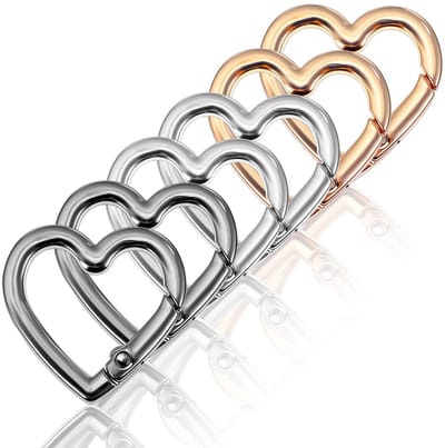 Dailygoods- Karabijnhaak Hartvormig - Sleutelhanger - Klein 30 mm - Aluminium - Robuust - Lichtgewicht en Duurzaam