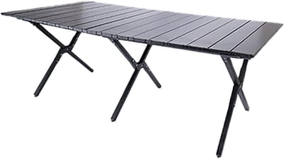 Opvouwbare Campingtafel - Outdoor Tafel - Buitenactiviteiten - Lichtgewicht Koolstofstaal - 120x60x45cm - Zwart