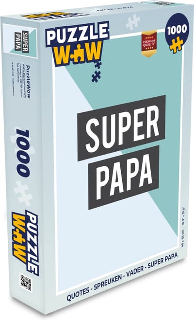 Puzzel Quotes - Spreuken - Vader - Super papa - Legpuzzel - Puzzel 1000 stukjes volwassenen - Vaderdag cadeautje - Cadeau voor vader en papa