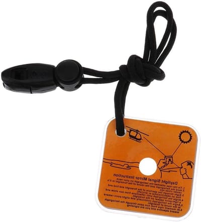 Reflecterende noodspiegel met fluitje en lanyard voor outdoor, kamperen, hiken en skiën
