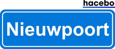 Hacebo - Plaatsnaam Sticker - 29x10 CM - Nieuwpoort sticker - Verkeersborden sticker - grappige cadeaus - Nieuwpoort