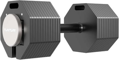 Tunturi Rapid Verstelbare Dumbbell – 53 kg – Verstelbaar van 4 tot 53 kg – 25 gewichten in één – Halterset voor thuisfitness
