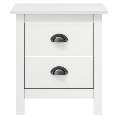 vidaXL - Nachtkastjes - 2 - st - Hill - 46x35x49,5 - cm - grenenhout - wit