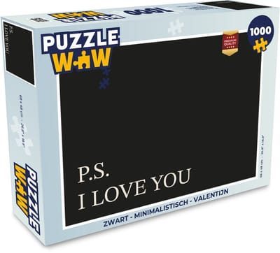 Puzzel Zwart - Minimalistisch - Valentijn - Legpuzzel - Puzzel 1000 stukjes volwassenen