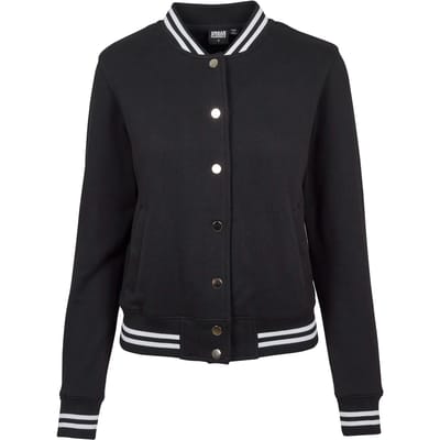 Urban Classics Ladies College Sweat Jacket Collegejas zwart-wit M