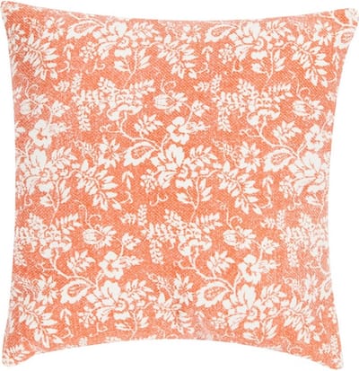 Flower Garden Oranje Kussen | 45 X 45 | Sierkussen Voor Woonkamer Of Slaapkamer