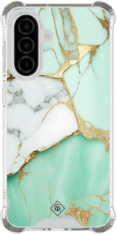 Casimoda® hoesje - Geschikt voor Samsung Galaxy A56 - Marmer Mintgroen - Shockproof case - Extra sterk - TPU/polycarbonaat - Mint, Transparant