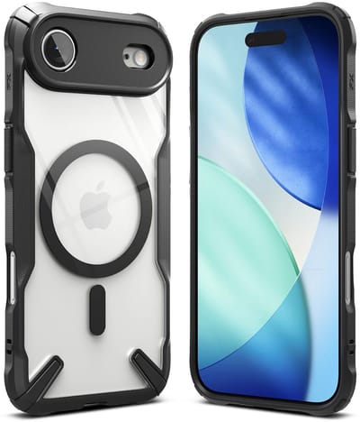 Ringke Hoesje Geschikt voor Apple iPhone Air | Fusion X Magnetic | Compatibel met MagSafe / Qi2 | Back Cover met Magneet | Militaire Standaard | Zwart
