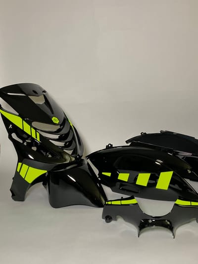 Piaggio Zip Stickerset - Striped - Fluor Geel