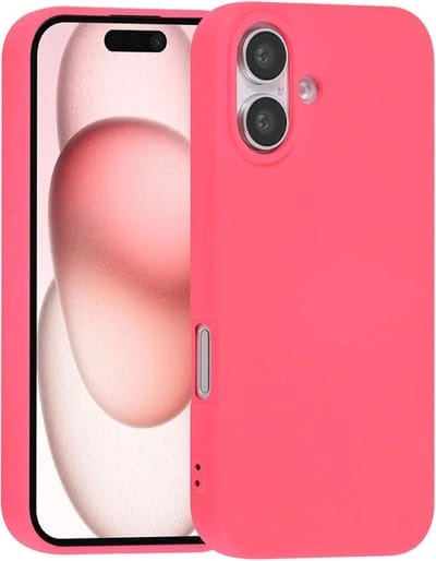 Multimedia & Accessoires Siliconen TPU Back Cover Case Hoesje geschikt voor Apple iPhone 16 – Donkerroze – Zachte Plastic – Soft Case