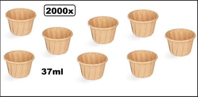 2000x Sausbakje kraft papier 37ml - souffle- Saus bakje mayonaise ketchup mosterd diner food