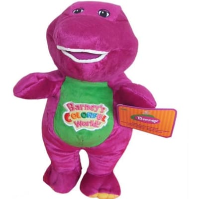 25/30cm Barney Dinosaurus Knuffel Anime Knuffel Muzikaal Dier Monster Dinosaurus Horror Pop Knuffelkussen voor Jongens Verjaardagscadeaus