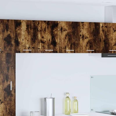 vidaXL - Hangkast - Gerookte - Eik - en - Wit - 60 - x - 31 - x - 40 - cm - Bewerkt - hout