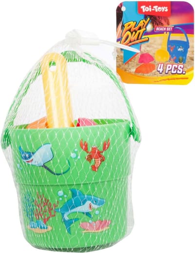 Strand Speelgoed Set - Zandbak Speelgoed - Zomerse Pret - Compact 4-Delig - 14 x 10 x 7 cm