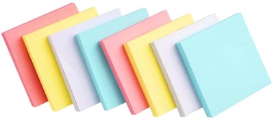 Dailygoods- Notitieblaadjes Set van 800 - Zelfklevende Memoblaadjes - 6 Blokken van 76 x 76 mm - 4 Kleuren - Hoogwaardig Papier 100 g - Ideaal voor Organisatie - Plaknotities