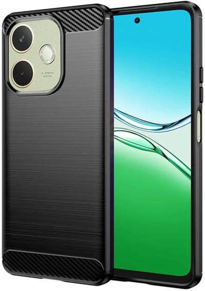 Hoesje geschikt voor Oppo A5 Pro - Techsuit Carbon Silicone Back Cover - Zwart