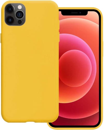 Hoesje Geschikt voor Apple iPhone 12 Pro Max - Sterk & Shockproof - Hoes Cover - Siliconen Case - Geel