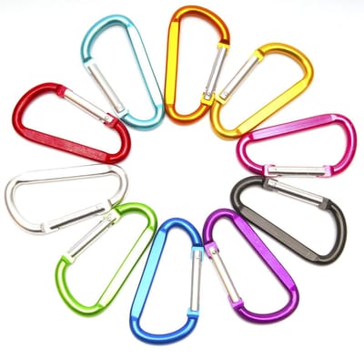 Clip D-ring aluminiumlegering klimmer lock ring sleutelhanger lock ring gesp, gebruikt voor outdoor kamperen, vissen, RV reizen, rugzak