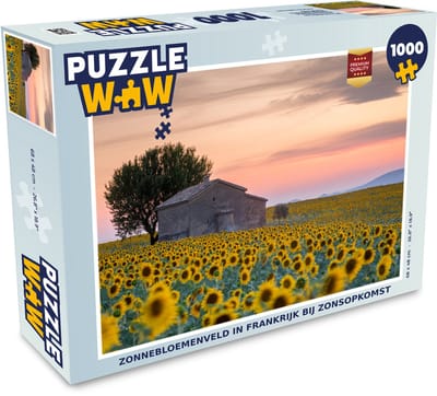 Puzzel Frankrijk - Zonnebloemveld - Boerderij - Legpuzzel - Puzzel 1000 stukjes volwassenen