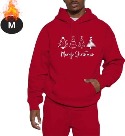 Bovista Kersttrui - Heren - Foute Kersttrui - Christmas Sweater - Kerst Sweater - Kerstboom - Christmas Jumper - Hoodie - Rood - M