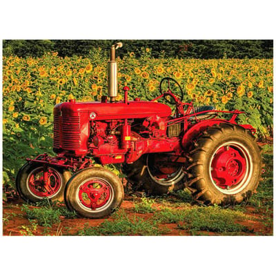 Diamant mosaïque 5D diamant peinture tournesol tracteur photo de strass diamant broderie 20X30CM red