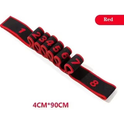 4*90cm Elastische Yoga Rekband Uitgerust Met Lussen Rekbanden Weerstandsbanden Benen Strekker Riem Pilates Fysieke Activiteit Fitness rood