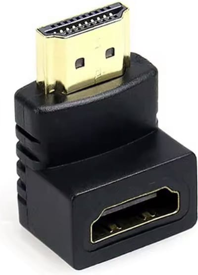 CHPN - Haakse HDMI adapter - HDMI Male naar HDMI Female - Haakse Connector - HDMI adaptertje - Zwart - 90 graden