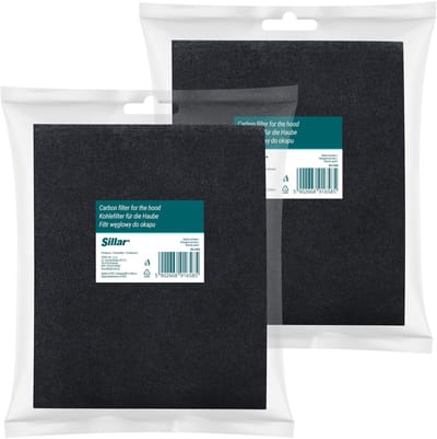 Sillar 2x Filters voor de afzuigkap – vorm een mat – universeel koolstoffilter – voor de afzuigkap – 57 x 47 cm – op maat te knippen – geurneutralisati – 2-in-1