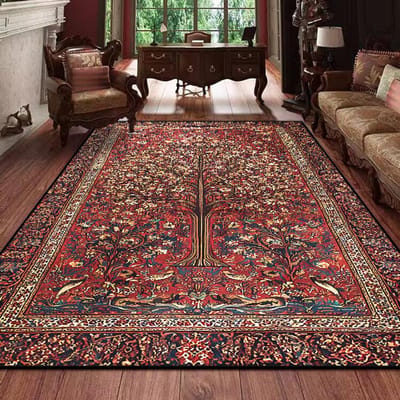 Tapis persan rétro grand luxe rouge décor bohème pour salon tapis de chevet tapis de maison 160x230 60*90cm