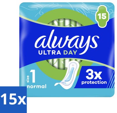 15 x Always - Maandverband - Normal - 15 Maandverband - Maandverband - Menstruatie - Droge Frisheid - Comfort - Leakproof