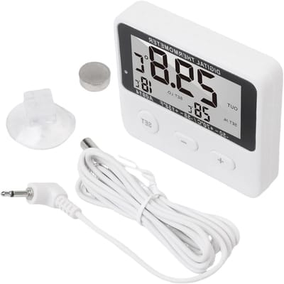 Digitale thermometer - Temperatuur monitor - Koelkast bewaken - Externe sensor - 12 x 10 x 3 cm - Wit