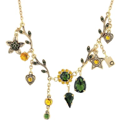 Behave - Goudkleurige Ketting - Ster, Druppel, Bloem, Blad, Hart Hangers - 40 cm