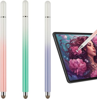 3-pack touch stylus, 2-in-1 universele smart pen touchscreen stylus compatibel met alle tablet touchscreens Geschikt voor Ga1axy/Xiaomi/iPad (paars + roze + groen)
