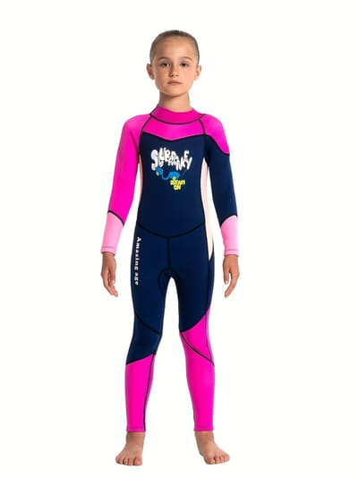 Bovista Wetsuit Kinderen - Swimsuit - Shorty - Surfpak - Duikpak - Lange Mouw - Zwemsuit - Roze - 2-3y