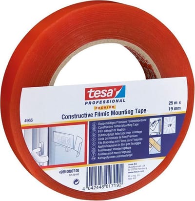 Tesa dubbelgecoate tapeTesafix 4965 transparant 19mmx25mtr