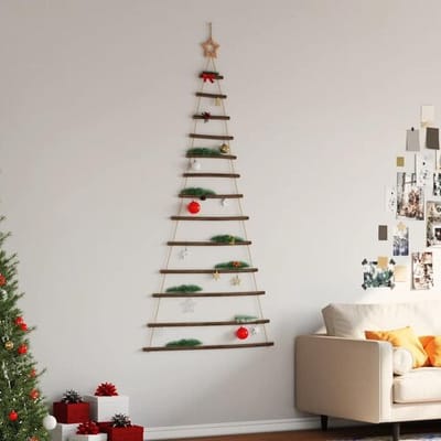 vidaXL - Hangende - kerstboom - met - topster - 86x180 - cm - natuurlijke - tak