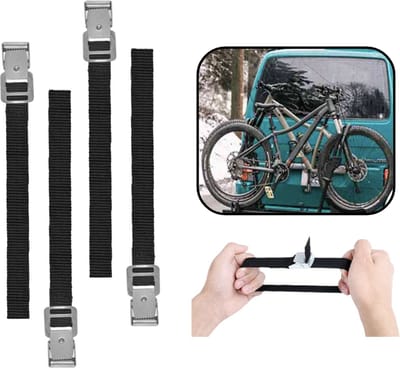 PD® Fiets spanband - 4 stuks - Fietsriempjes - Metalen Gesp - Sjorbanden - 40 cm - Zwart
