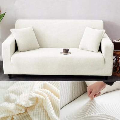 1/2/3/4 Zits Dikker Elastische Jacquard Bankhoes Hoes Stretch Polar Fleece L Vorm Hoekbank hoezen voor Woonkamer S (90-130cm)