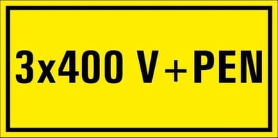 3 x 400 v+pen sticker 100 x 50 mm