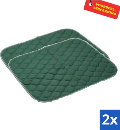 2x Wasbare stoelbeschermer - Groen- 40 x 50 cm - Incontinentie onderlegger stoel of bed