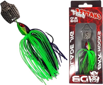 Chatterbait Kunstaas - Bewegend Lokaas Vissen - Roofvis Vangen - Agressieve Fladderende Beweging - 10 gram - Paars Chartreuse