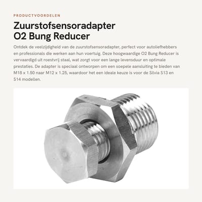 Dailygoods - Zuurstofsensoradapter - O2 Bung Reducer - Roestvrij staal - Geschikt voor Silvia S13 S14 - Hoogwaardig - M18 x 1.50 naar M12 x 1.25