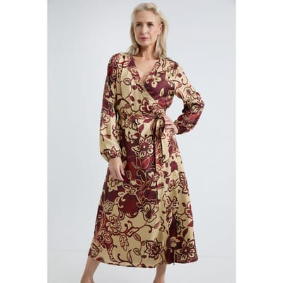 Josephine & Co Alise Dress Camel Print Größe: 34 | Midikleider Outlet | Damen | Braun