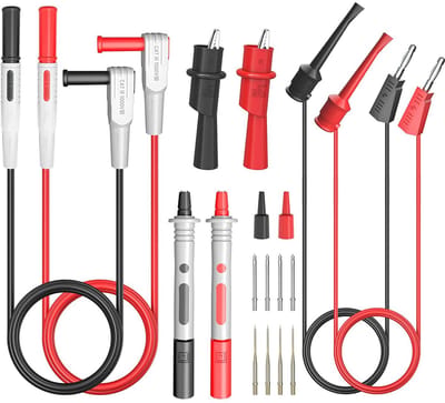 8-Delige Multimeter Meetsnoerenset - Digitale Kabels met Krokodillenklemmen en Minigrabber Testhaakklemmen