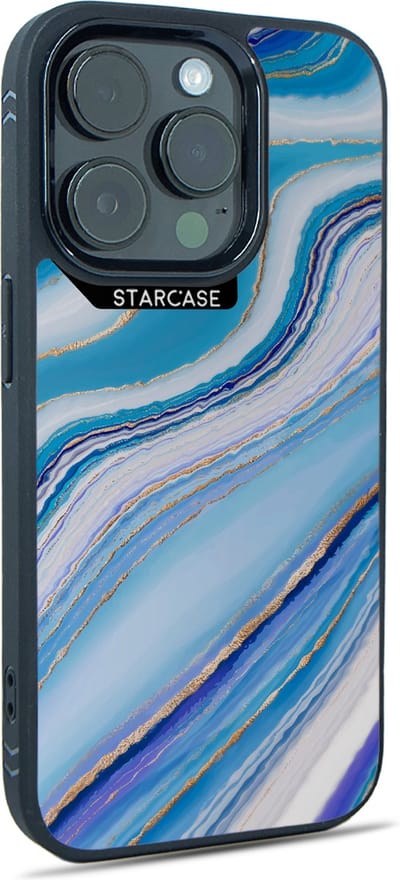 iPhone 15 Pro Max hoesje - magsafe hoesje / Starcase Marble Blue- Marmer Blauw / iPhone hoesje met Magsafe - Prestige Case