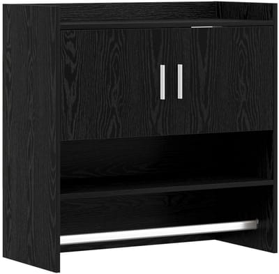 vidaXL - Wandplank - Muurmontage - Zwart - eiken - 80 - x - 36 - x - 80 - cm - Bewerkt - hout