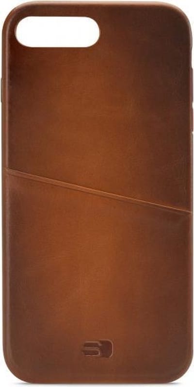 Apple iPhone 8 Plus Hoesje - Senza - Desire Cardslot Serie - Echt Leer Backcover - Burned Cognac - Hoesje Geschikt Voor Apple iPhone 8 Plus