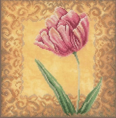Lanarte Borduurpakket - Borduurset - Borduurpakket volwassenen - Telpakket kit - 22 x 22cm - Tulp - PN-0169677