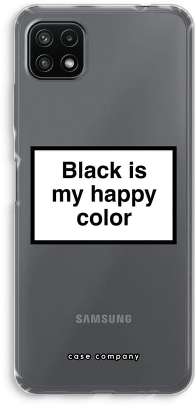 Case Company® - Hoesje geschikt voor Samsung Galaxy A22 5G hoesje - Black is my happy color - Soft Cover Telefoonhoesje - Bescherming aan alle Kanten en Schermrand
