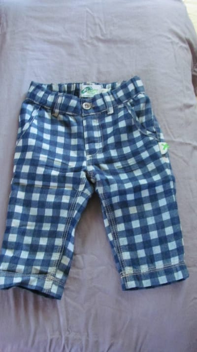 XS Feet by Moodstreet broek geruit blauw met wit maat 62